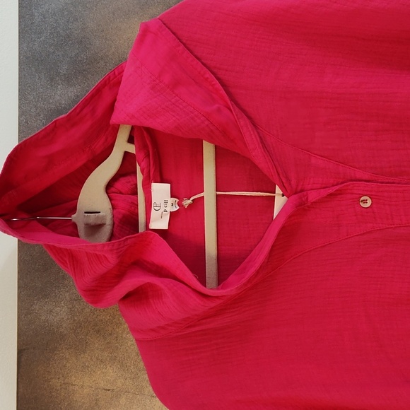 P Cill hot Barbie Pink gauze hooded top NWT - Picture 2 of 5